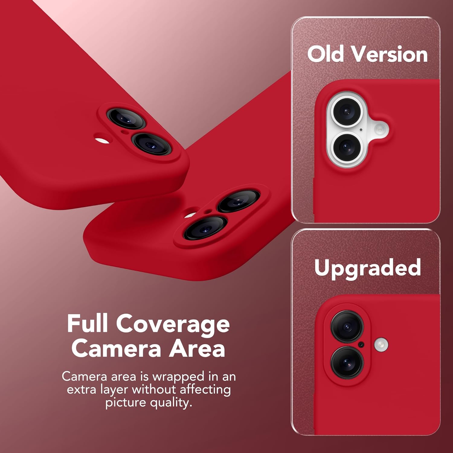 Magnetic for iPhone 16 Case, Compatible with MagSafe, [Screen Protector + Full Camera Protection], Silicone Shockproof Anti-Scratch Protective Phone Case for iPhone 16 6.1", Deep Red - Image 8