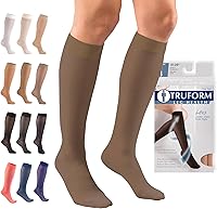Vista 15 de Truform Medias de compresión transparentes, 15-20 mmHg, longitud hasta la rodilla para mujer, 20 denier, color nude, talla S
