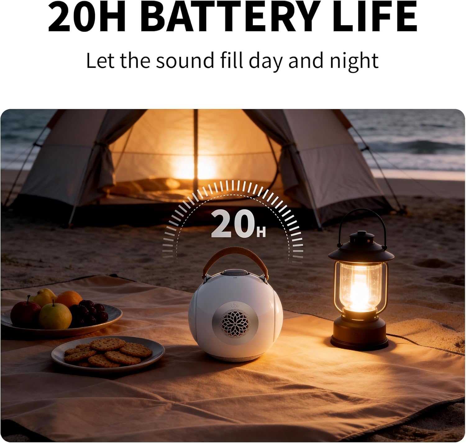 UB+ dB1 Double Bass Bluetooth Speaker | 40W Powerful Hi-Fi Sound with Extreme Deep Bass, 20H Playtime, IPX5 Waterproof & TWS (Glossy White) - Premium Bass Boost Technology (Tripod Not Included) - Image 9