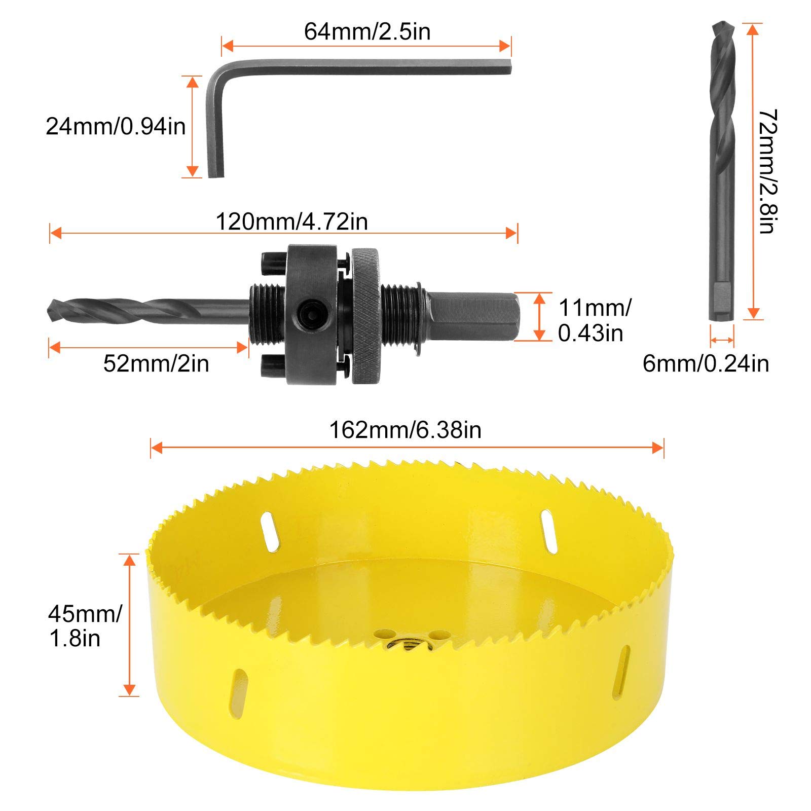 Hole Saw 3" (76mm) For Recessed Lights, HSS Bi-Metal Hole Saw Wood Cutter With Pilot Drill Bit For Plywood, Cornhole, Ceiling And Drywall - View #2