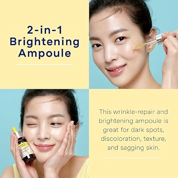 MISSHA VITA C Plus SPOT Correcting & Firming Ampoule + Vita C All-In-One Bubble Foam Facial Cleanser Korean Skincare Duo with 99% Pure Vitamin C for Deep Pore Detox, Spot Correction, and Firming