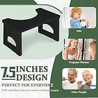 Vista 6 de Taburete de inodoro plegable, taburete de 7 pulgadas para defecar para baño, taburete de inodoro de bambú en cuclillas para adultos, taburete