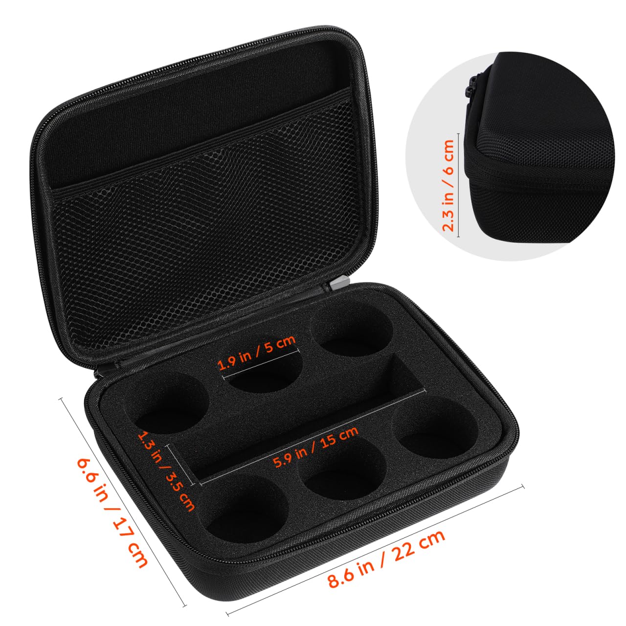 WOONEKY Yoyo - Custodia per riporre accessori e giocattoli, con imbottitura interna e rete con cerniera, pratica per viaggiare e casa
