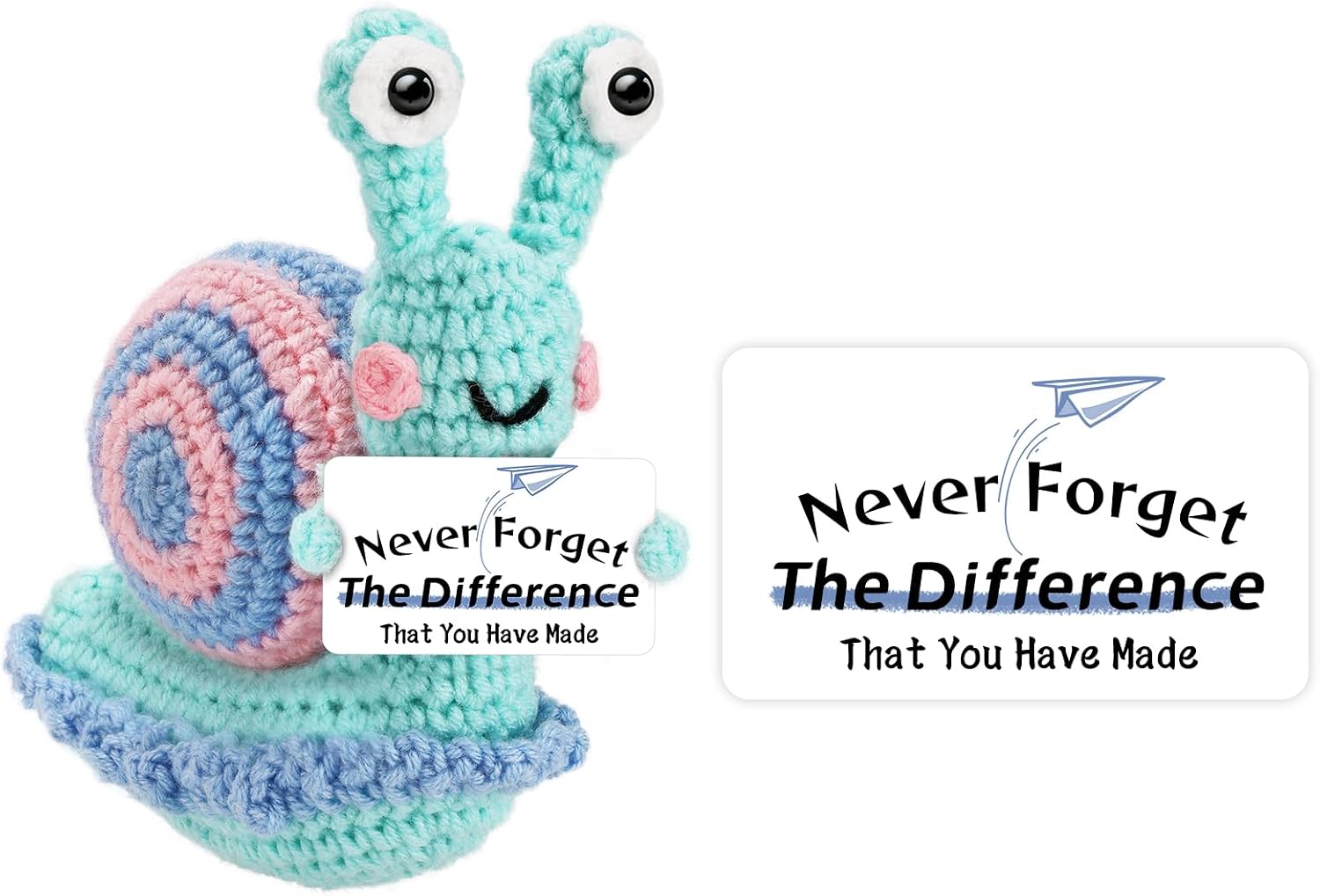 Inspirational Snail Thanksgiving Christmas Gifts for Teacher Coworker Employee or People with Depression, Unique Positive Crochet Animals, Thank You Present Home Decorations for Birthday Retirement