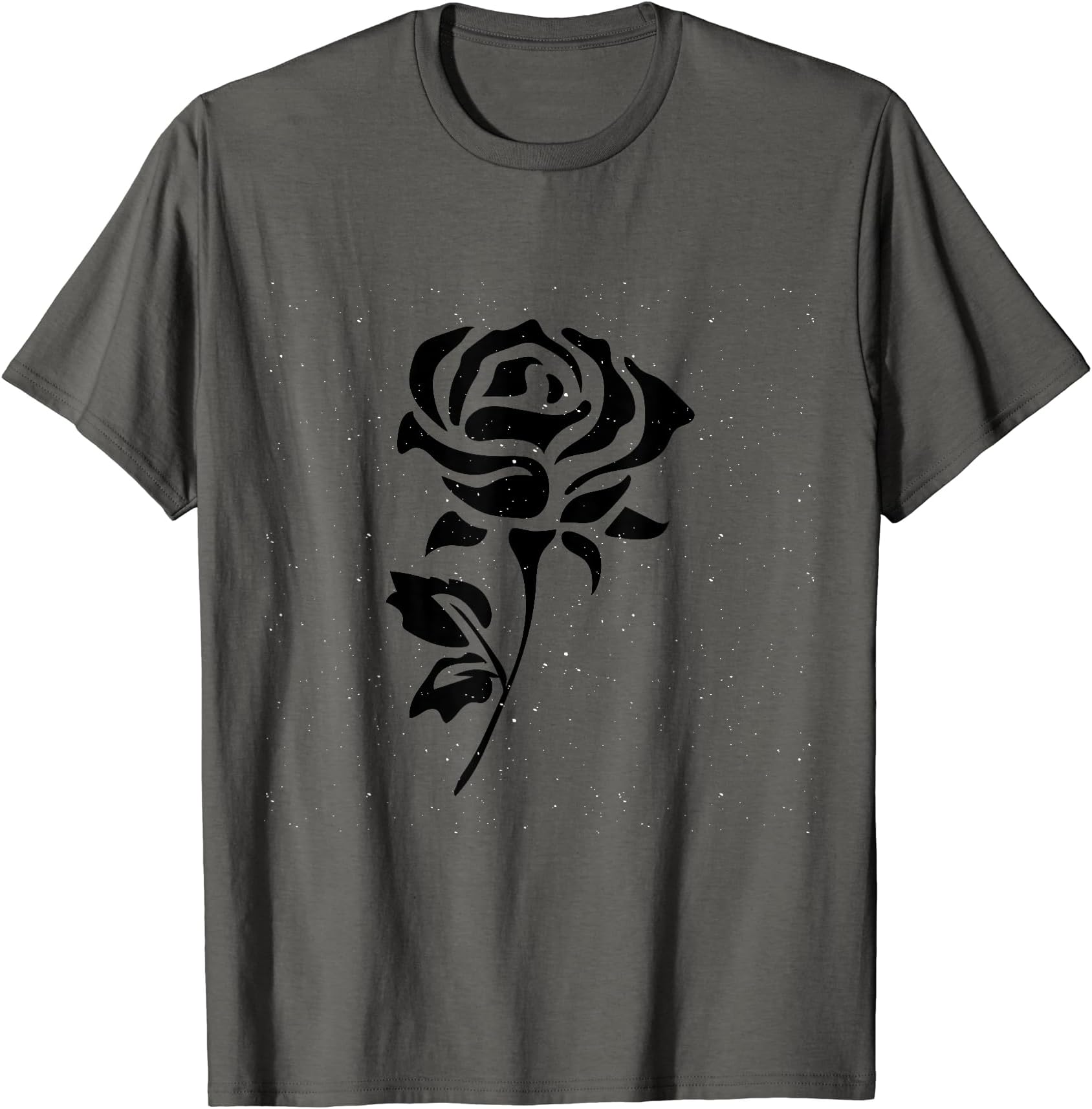 Botanical Wild Spring Flowers Lover Girl WomenBlack Flower Rose Design White T-Shirt