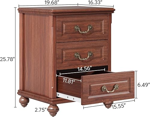 Miniatura 2 de Tribesigns Juego de 2 mesitas de noche, mesa auxiliar moderna de mediados de siglo, mesa auxiliar de madera vintage para sala de estar, dormitorio,