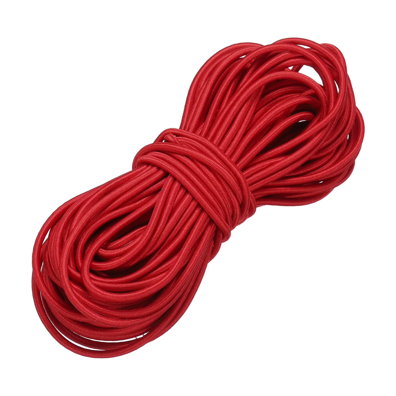 PATIKIL Elastic Bungee Cord, 3mm x 15m Heavy Duty Polyester Bungee Shock Cords Kayak Stretch String Rope for Kayak Strap Tarp Tie Boating Tent Camping DIY Craft, Red
