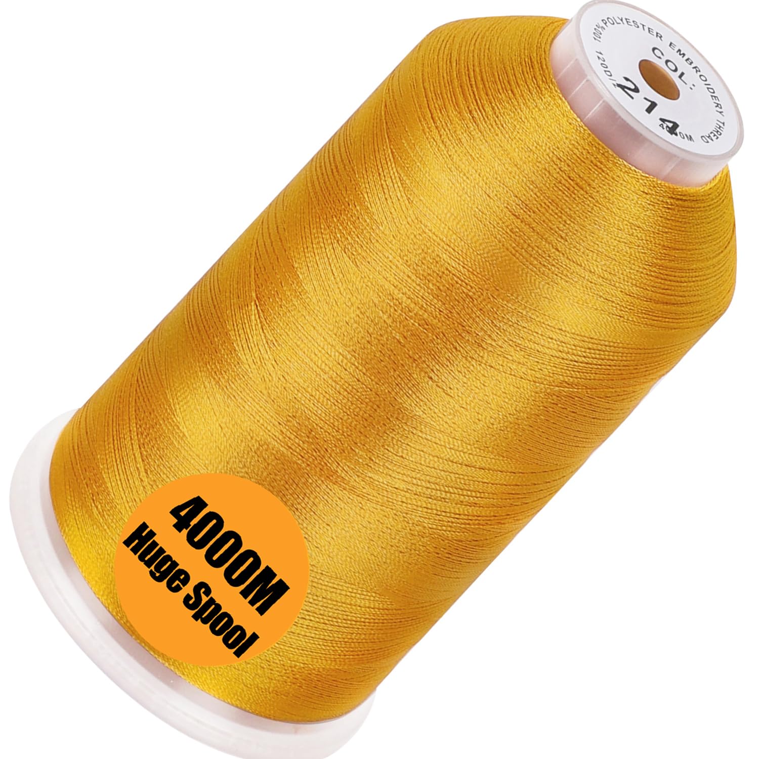 New brothread 4000M Huge Spool Embroidery Machine Thread - Deep Gold