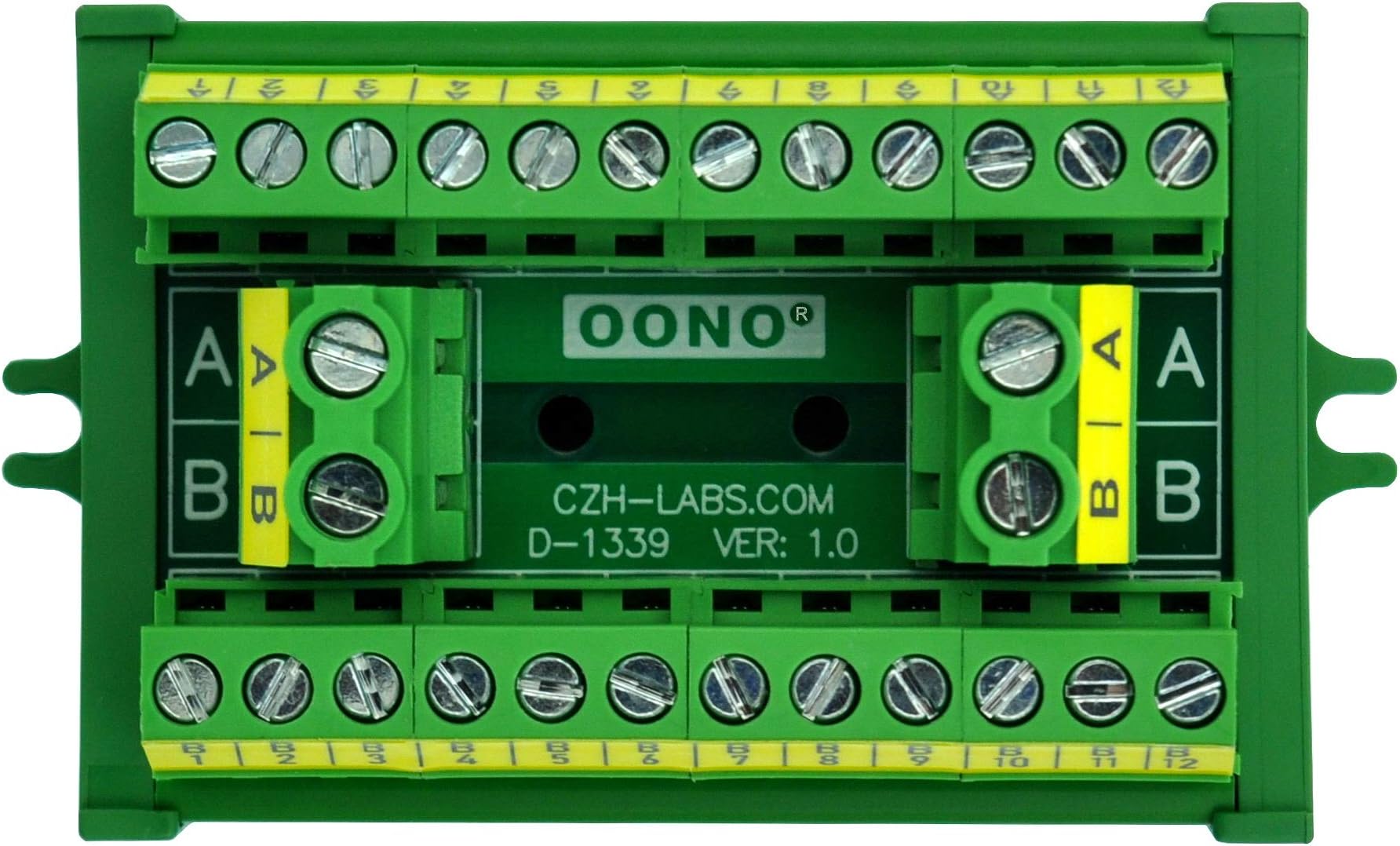 OONO Screw Mount 30A/300V 2x12 Position Terminal Block Distribution Module.
