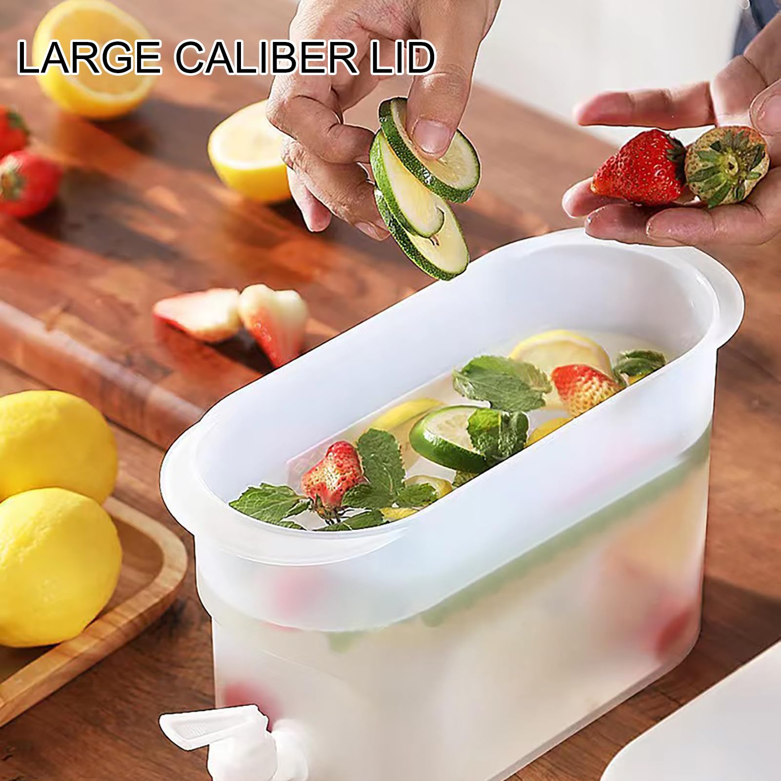 Distributeur de Boisson 3,5L avec Robinet, Grande Capacité, Plastique, pour Thé Glacé, Limonade
