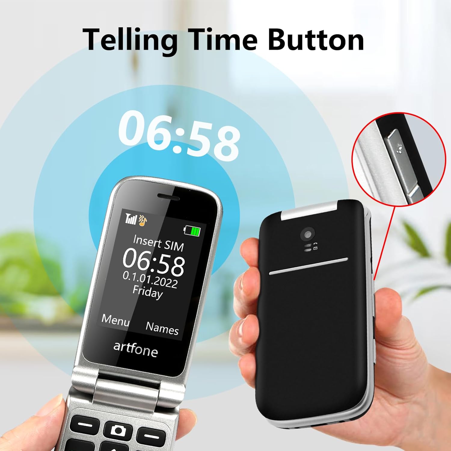 artfone G3 SOS button and emergency contacts