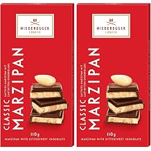Niederegger - Classic dark chocolate covered marzipan bar 110g Pack of 2
