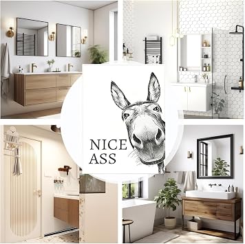 Funny Bathroom Pictures 12x16 Inch Canvas Modern Artwork