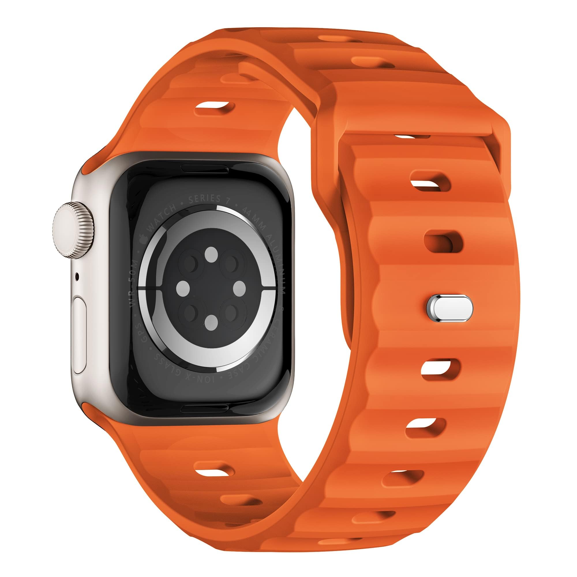 Suitisbest Sport Straps Compatible with Apple Watch Strap for Apple Ultra/Ultra 2 49mm 45mm 44mm 42mm for Men Ultra-Wide Soft Silicone Replacement Strap Band for iWatch Ultra Series 9 8 7 6 5 SE
