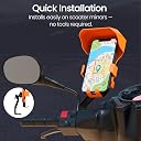 Portronics Mobike 5 Plus Mirror Mount Mobile Holder with Sunshade & Light Rain Protection, One-Press Release, 360° Rotation, 4-Point Grip Lock, Fits 5.4–6.7 Inch Smartphones, for Maps & Navigation gallery image