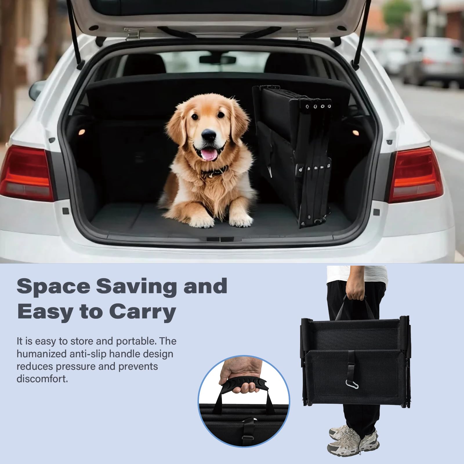 Scaletta pieghevole per cani e animali domestici, portatile, per cani grandi, vecchi e feriti, rampa per auto, SUV