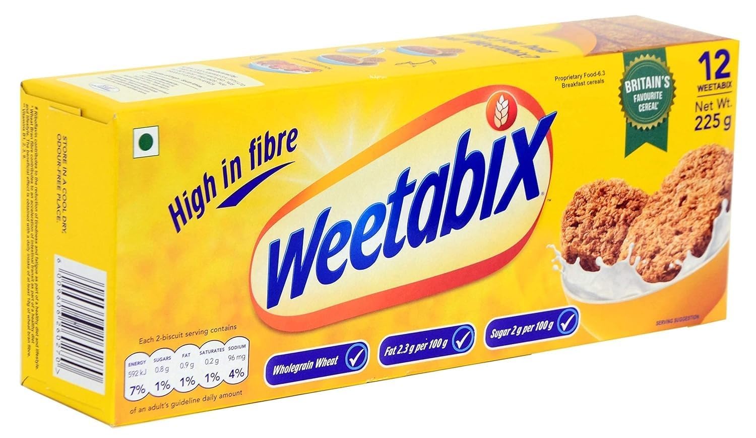 Weetabix Breakfast Cereals Original Made With Whole Grain Breakfast Milk  Yogurt Low In Sugar 225gm (USA)