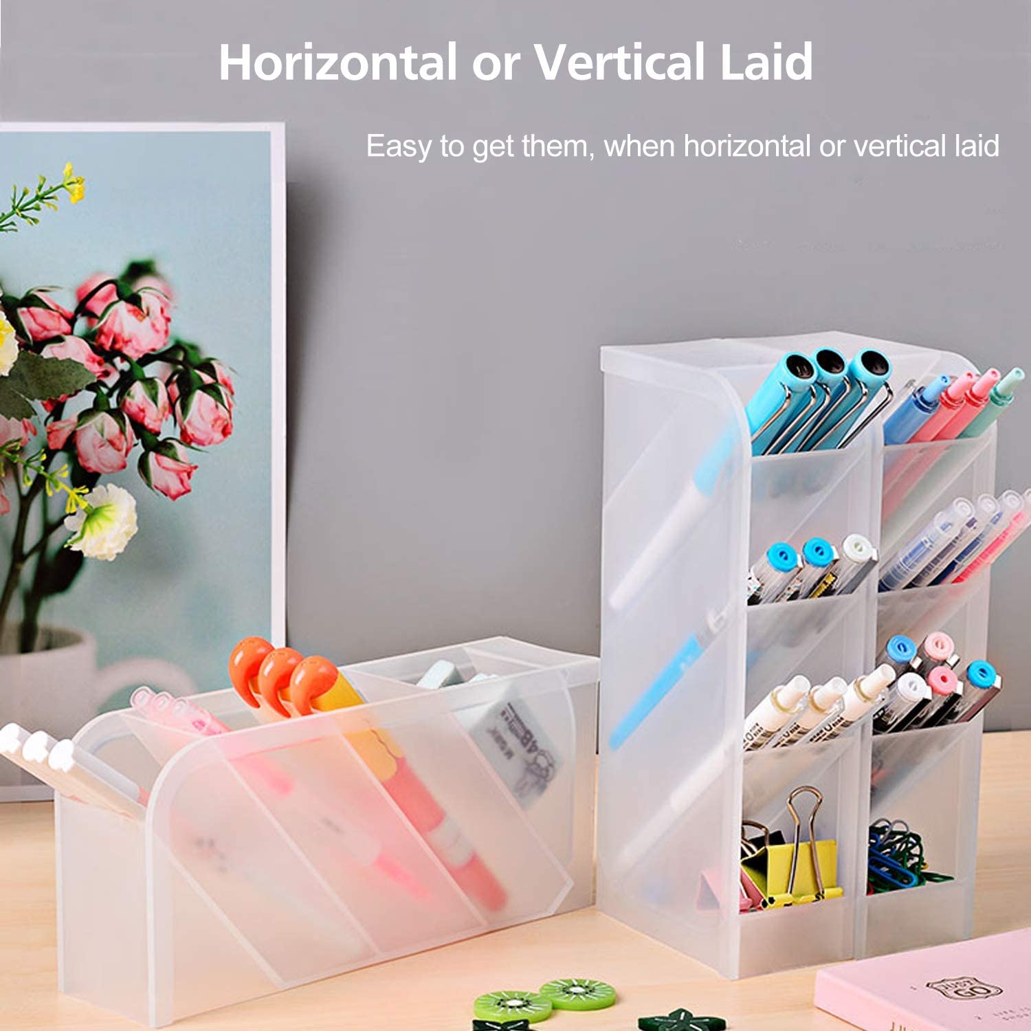 Portapenne Organizzatore Scrivania Lostwry 4 Pezzi - Multifunzione In Plastica - Foto 4