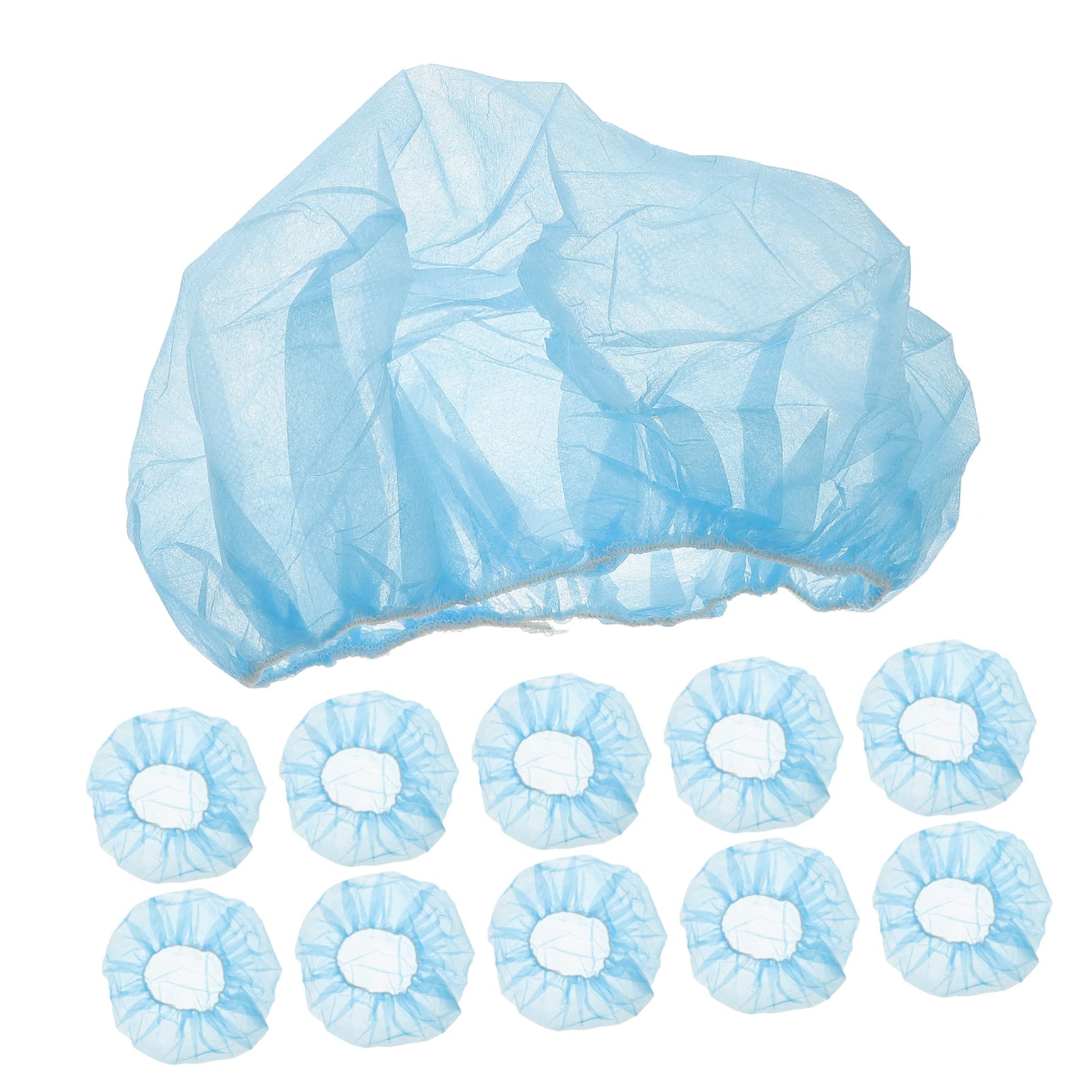 CHILDWEET Cuffia Bouffant USA e Getta Non Tessuto Blu 100 Pezzi | Traspirante e Confortevole, per Cameriera e Cuoco, Adatta a Bar, Ristoranti e Cucina