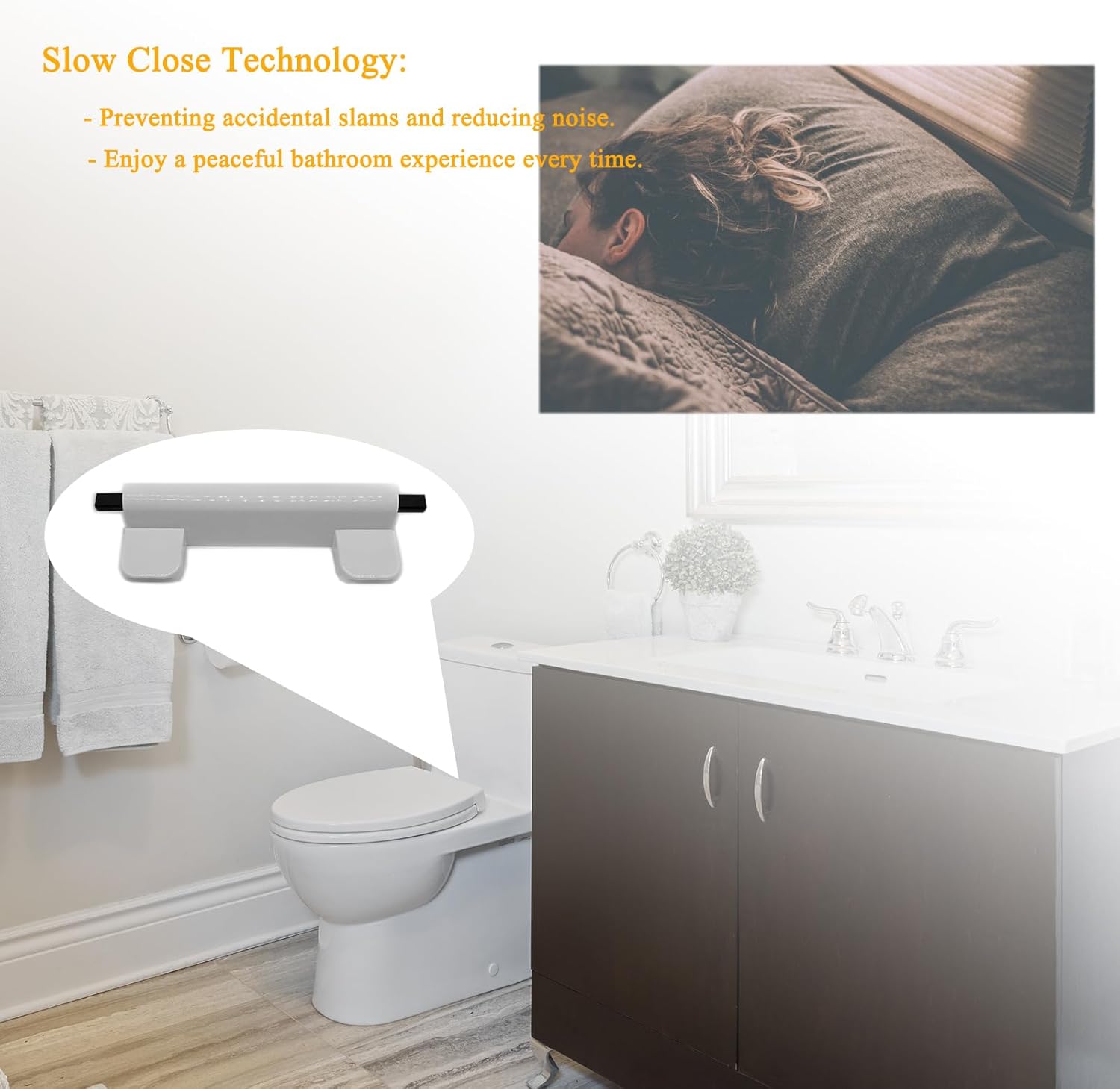 Toilet Seat Hinge Kit for Elongated Toilet Seat Compatible with Kohler 1150464-0, Slow and Quiet Close Design, White