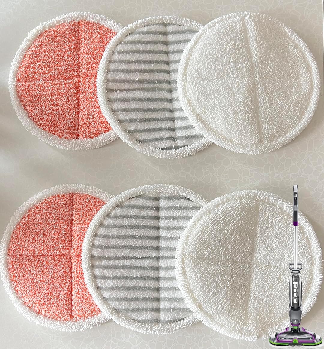 LTWHOME Replacement 8.6 Inch Soft Mop Pads Fit For Bissell Spinwave 2039 Series 2039A 2124 (Pack Of 6