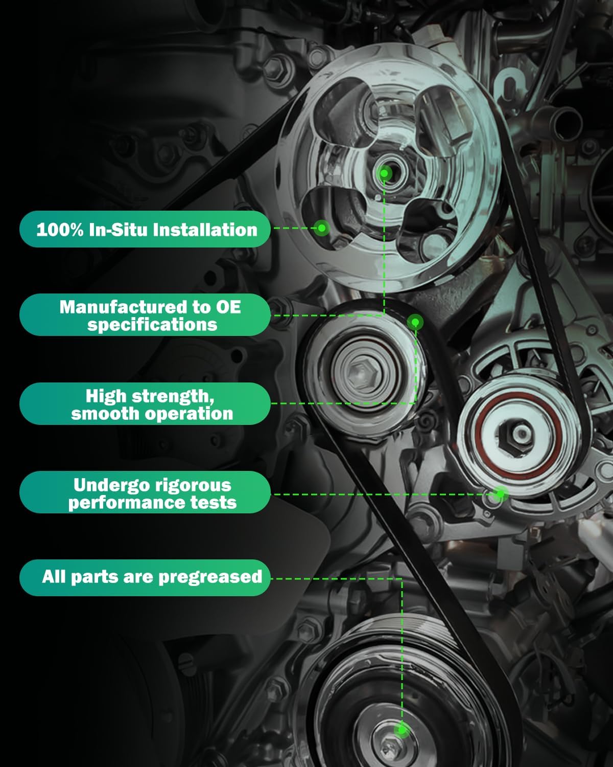 SCITOO Timing Belt Kit TS26282 WP122 2510026902 4PK845 24312-26050 24810-26020 25212-26021 Timing Belt Water Pump Kit 2001-2011 for Hyundai accent