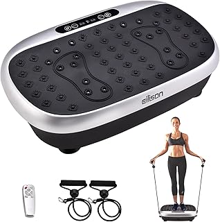 EILISON Bolt Vibration Plate Exercise Machine with Loop Bands - Full Body Vibration Fitness Platform Equipment for Home Fitness, Weight Loss, Toning, Shaping & Wellness - Max 350lbs