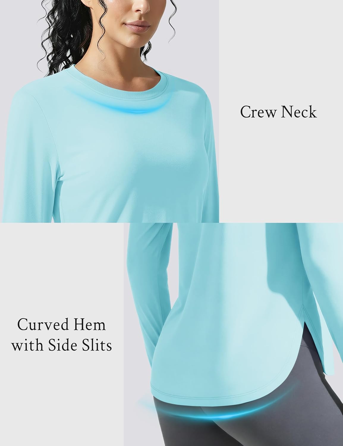 TACVASEN Women's UPF 80+ UV Shirts Long Sleeve Workout Sun Shirt Outdoor Gym Hiking Tops Breathable Lightweight - Image 6