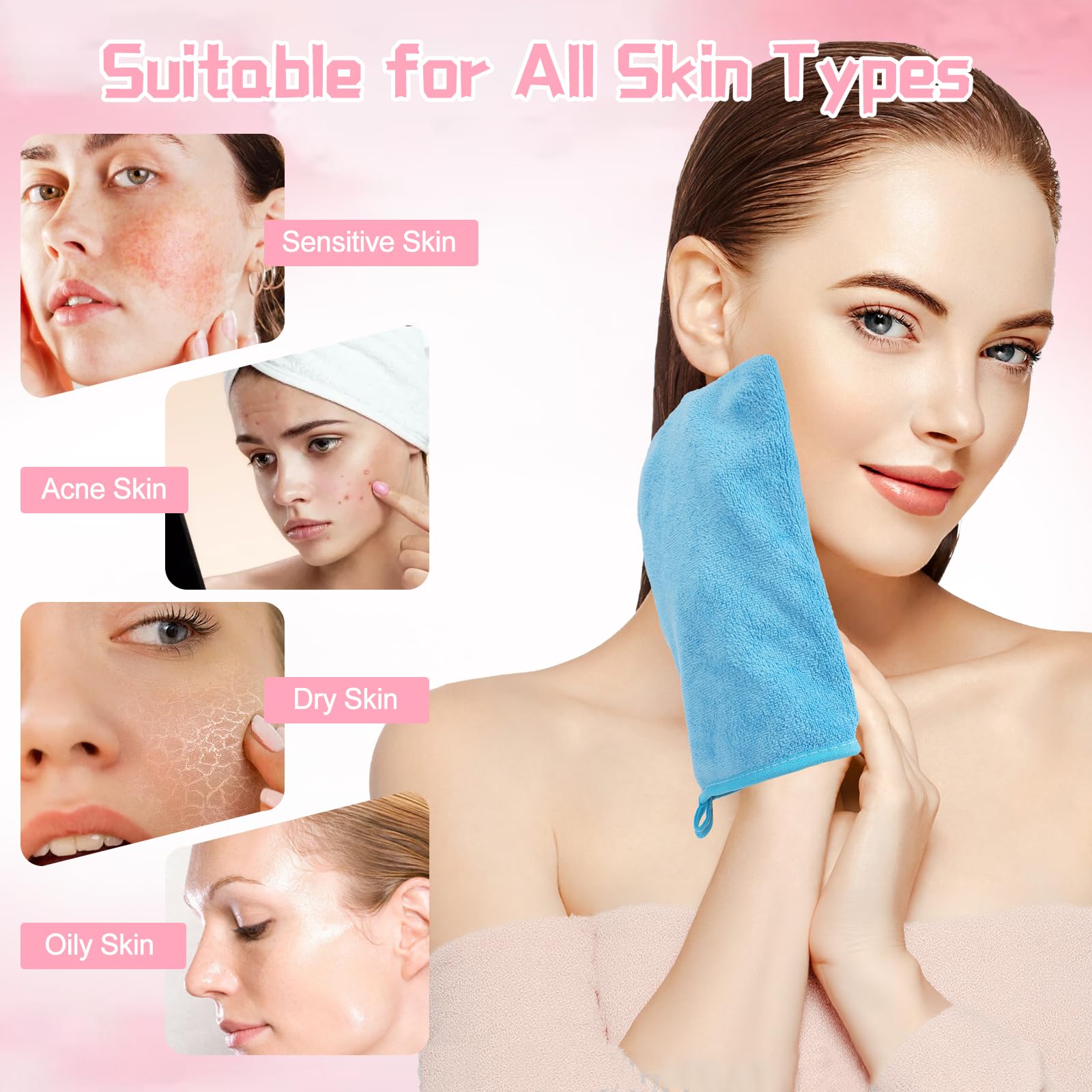 PHOGARY 10 Toallas Faciales para Baño, Guantes de Baño de 15 x 20 cm, Microfibra Premium, Superabsorbentes, Ligera, Secado rápido