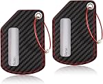 T-carbone 2pack Étiquettes de bagages en cuir noir pour valises, petits sacs Étiquettes de nom de voyage pour sacs à dos Identificateur de valises de sacs, Emplacement durable Tag de bagages pour hommes Femmes