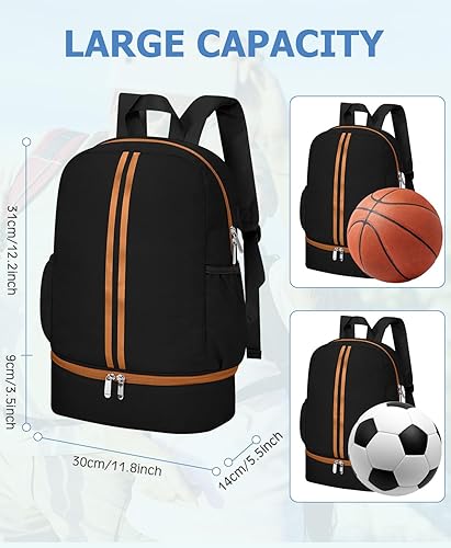 Miniatura 2 de HowFly Mochila de gimnasio, bolsa de gimnasio para mujeres y hombres, mochila deportiva con compartimento para zapatos, bolsa de entrenamiento