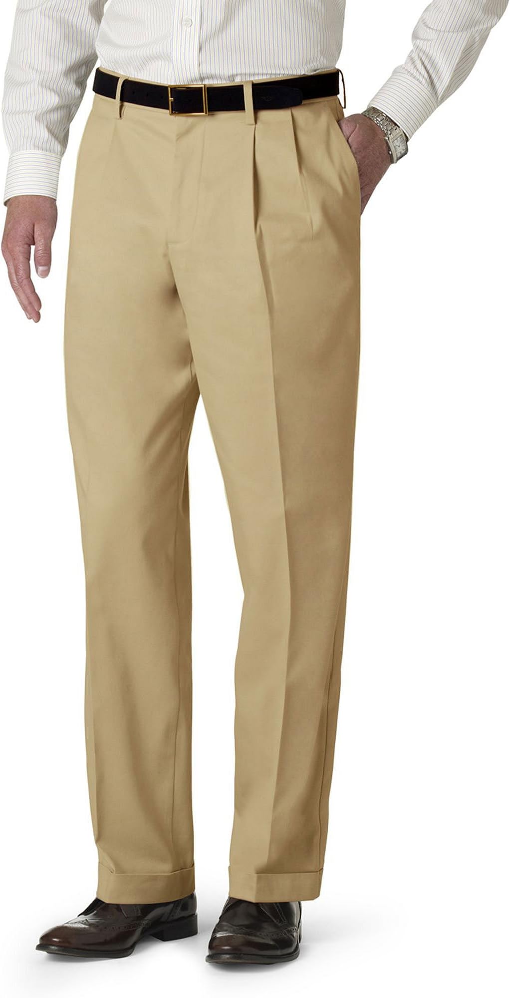 Dockers Men's Iron Free Khaki D4 Relaxed Fit Pleated Pant
