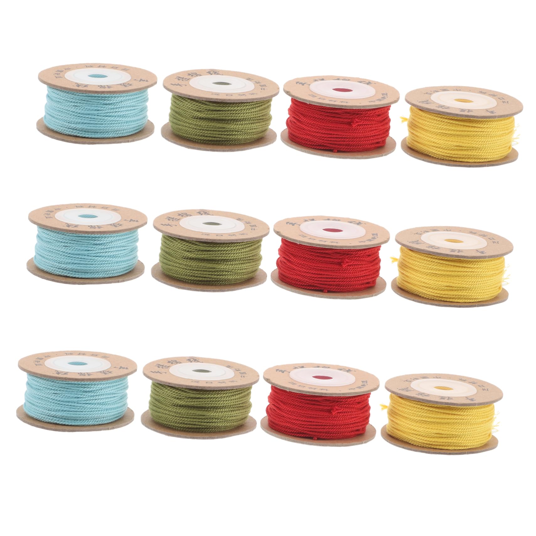Kisangel 12piezas Cuerda Trenzada de Algodón Hilo para Cuentas Cordón para Pulseras Cuentas para Macramé y Fabricación de Joyas Color Natural Unidades