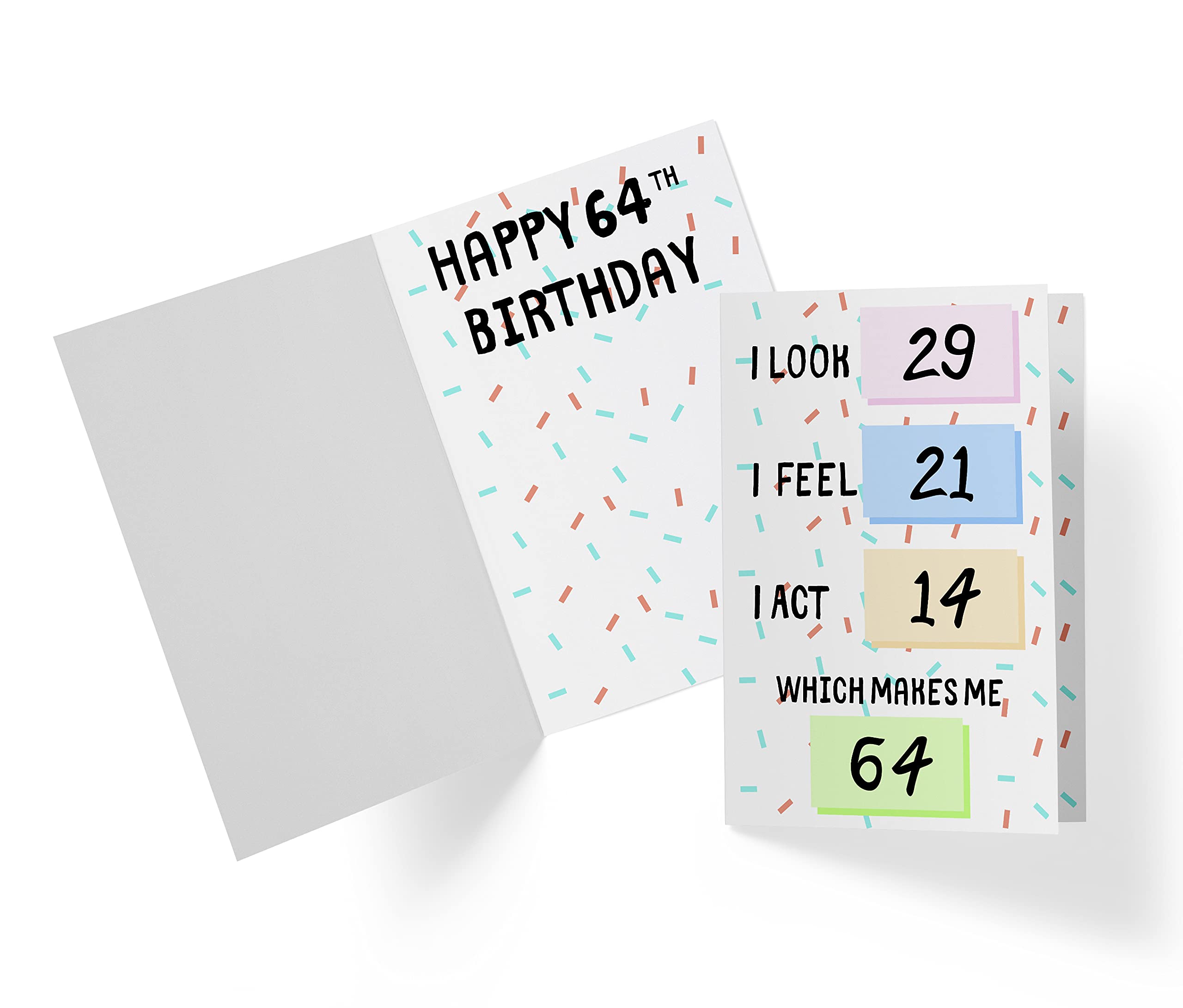 Cartes D'anniversaire Amusantes Pour Homme Ou Femme – Pour Amis, Famille, Amoureux, Etc. Cartes D'anniversaire Amusantes De 64 Ans – Cartes