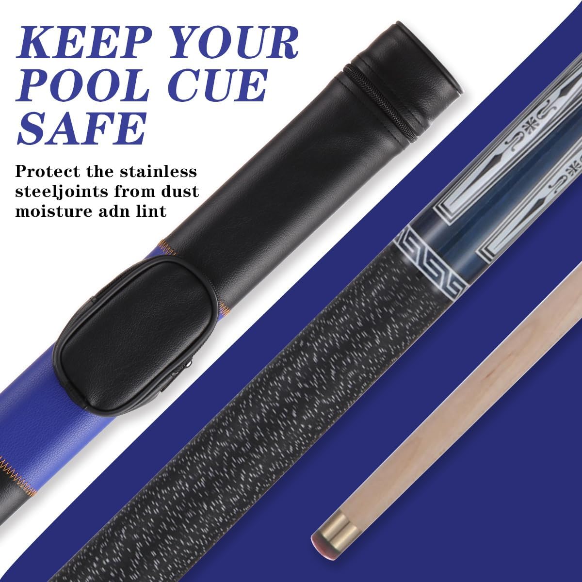 10mm11mm12mm13mm Billiard Pool Cue Stick Set, 20 oz 58 inch Canadian Maple Cue Stick Irish Linen Wrap, Cue Stick for Beginner, Commercial and Home Entertainment