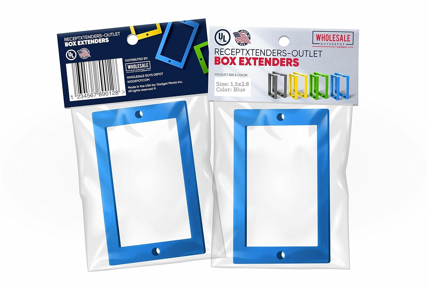 3/4" ReceptXtenders 3-Pack Single Gang, Receptacle Outlet Box Extender with Screws UL Listed, Mud Ring by WGDEPOT