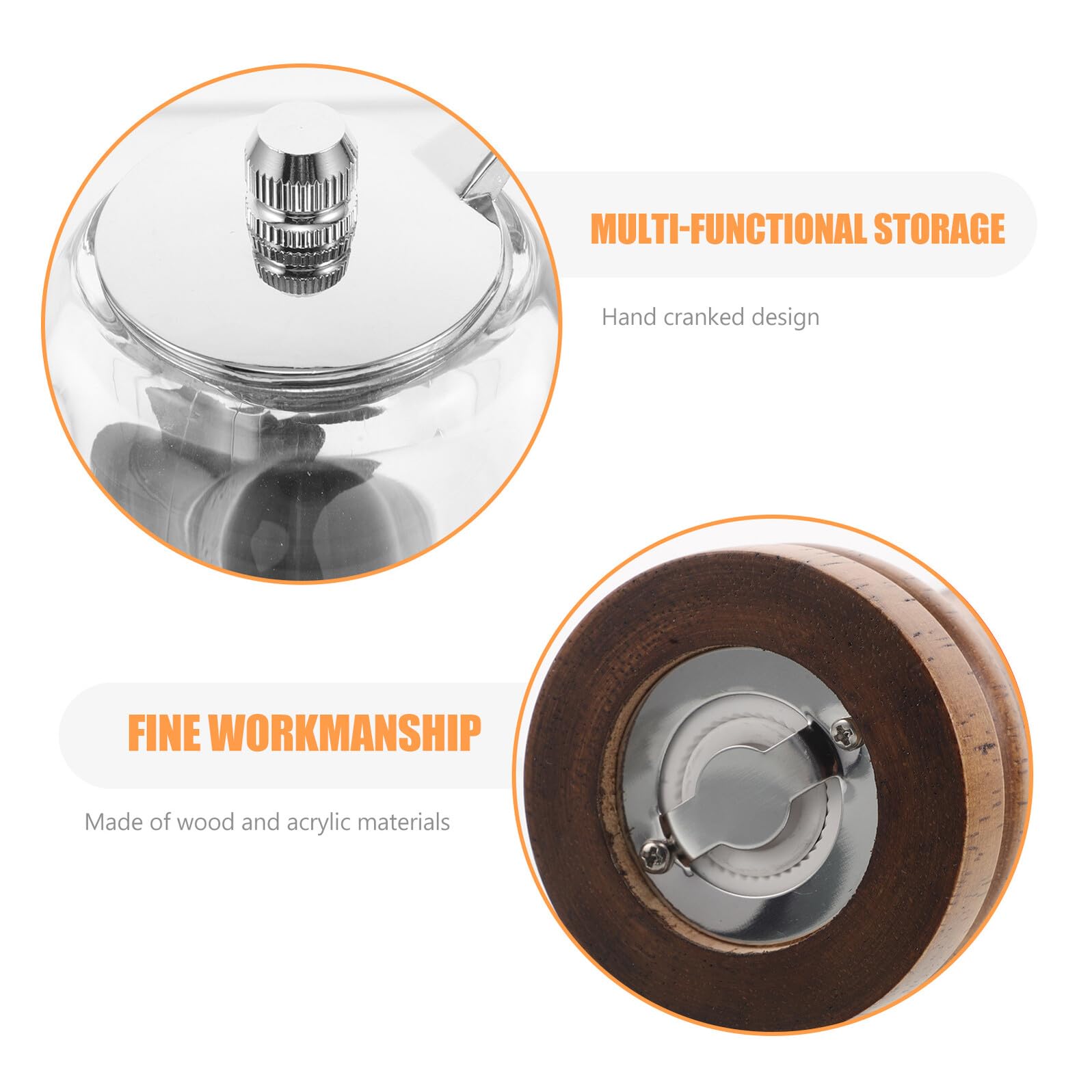 IMIKEYA Macinapepe manuale con manovella trasparente ricaricabile per sale e spezie portatile per cucina e barbecue, design compatto e facile da usare