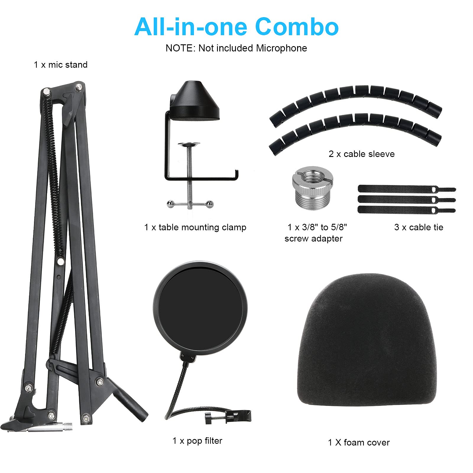 Blue Yeti X profesjonalny mikrofon z filtrem pop - profesjonalny uchwyt mikrofonowy Kompatybilny z mikrofonem Blue Microphones Yeti X firmy YOUSHARES