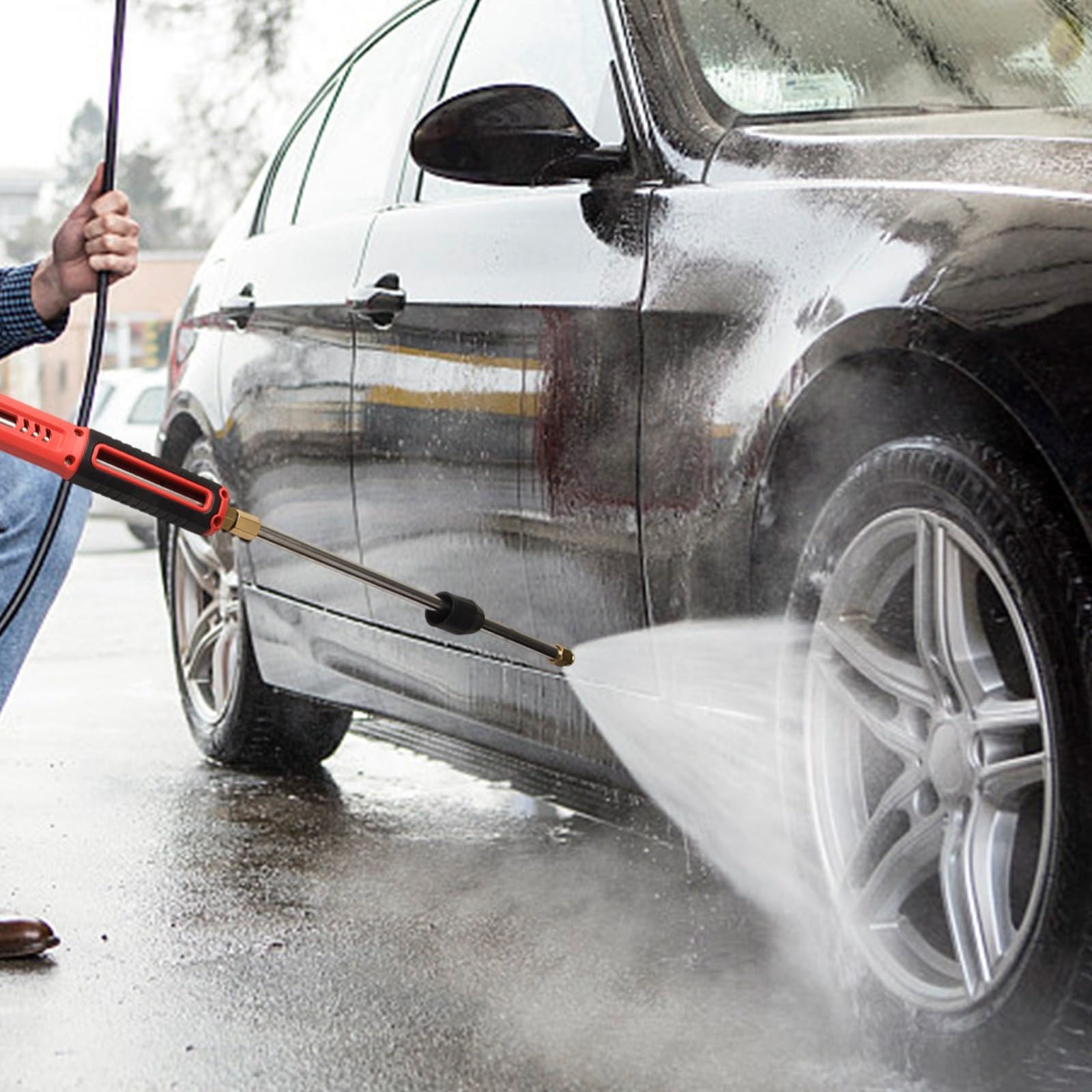 Kit de lanza de pulverización de varita de alta presión de 4000 PSI con extensión ajustable 3 en 1 para limpieza de automóviles, cercas de techo, accesorios de boquilla de manguera de