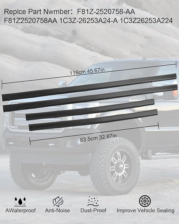Lower Door Weatherstrip Set Fit for Ford Super Duty Crew Cab 1999-2016 by Qnbes - Used condition - Image 4