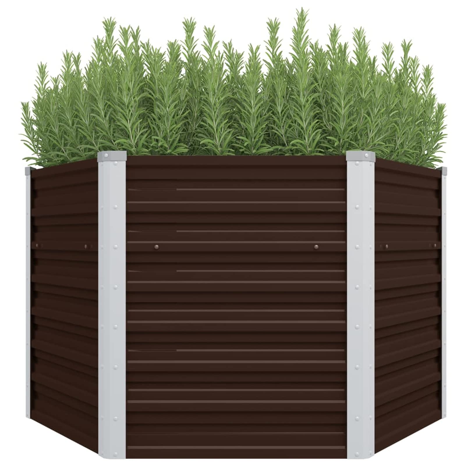 ShGaxin Arriate, Tavolo Da Coltivo, Orto Domestico, Coltivazione Di Piante Aromatiche, Arriate Da Giardino, Acciaio Zincato Marrone 129x129x77 cm