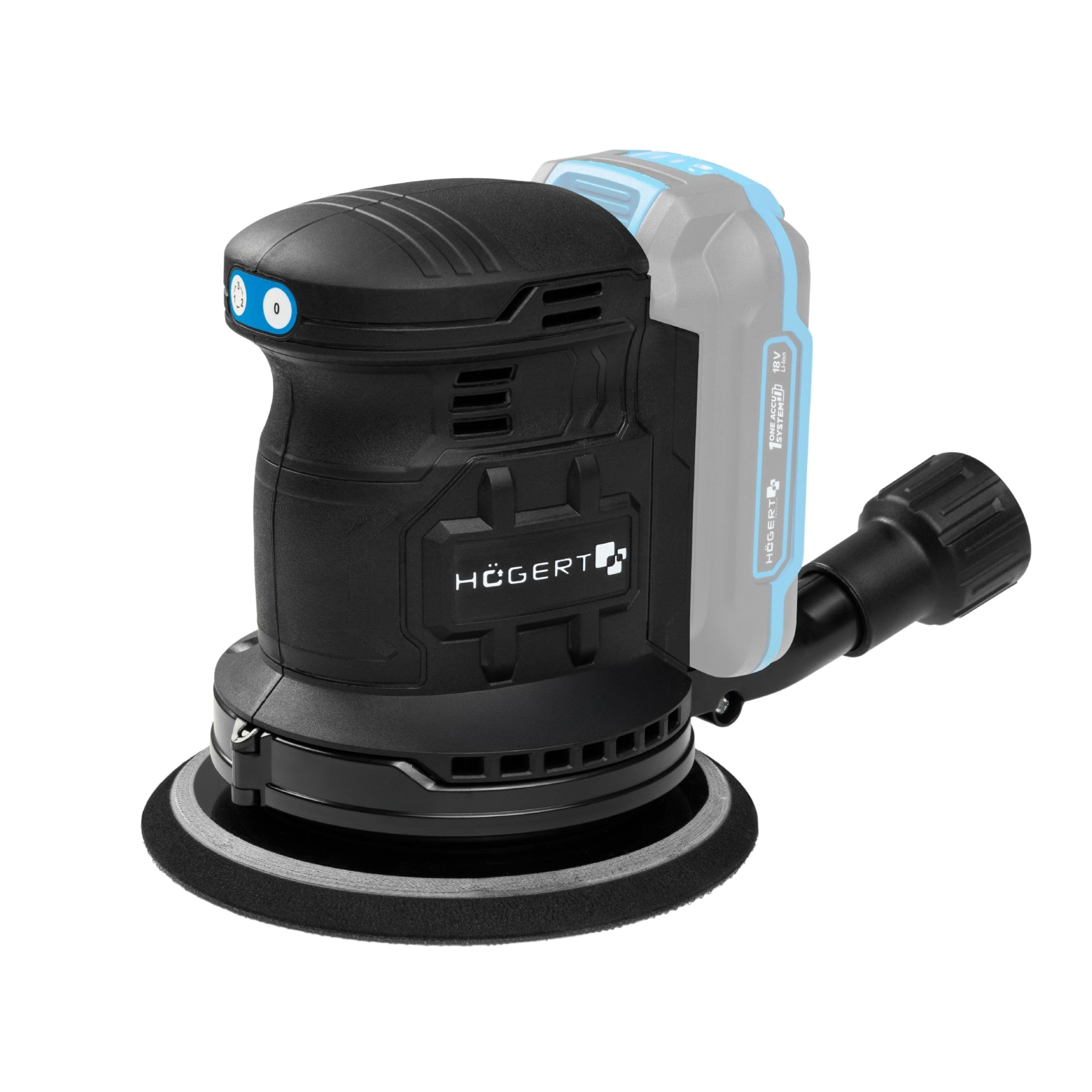 HÖGERT TECHNIK Levigatrice rotorbitale a batteria 150 mm 18V brushless, levigatrice per legno metallo plastica, levigatrice a batteria con regolazione della velocità, senza batteria inclusa