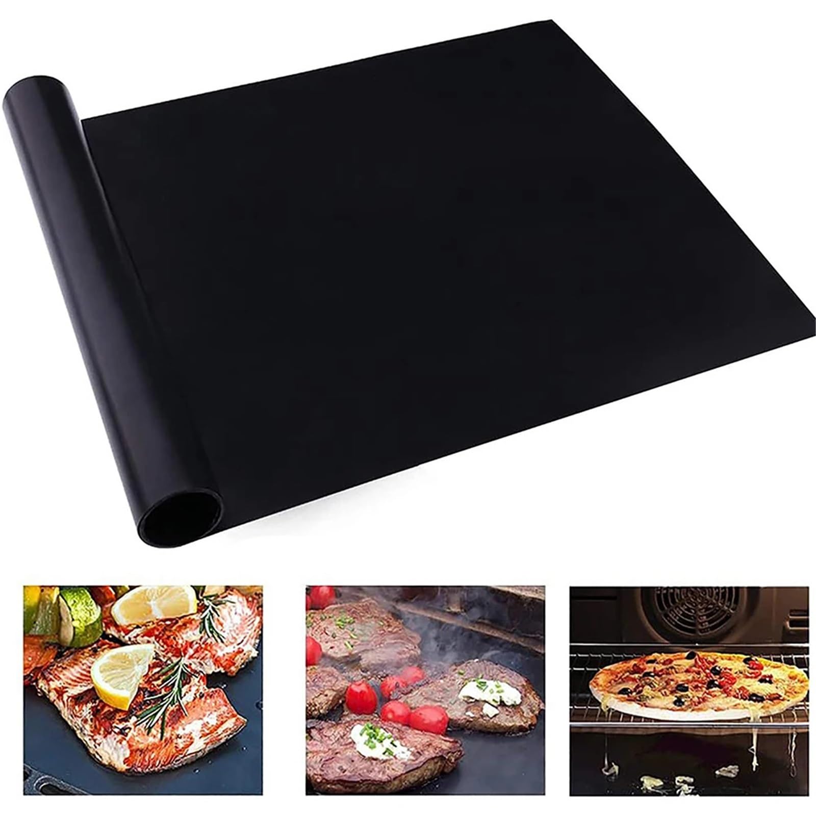 Ofenmatte 3 Stück Grillmatte, antihaftbeschichtet, Grilleinlagen, Backofen-Grill-Grill-Einlage, wiederverwendbar, auf jede Größe zuschneidbar