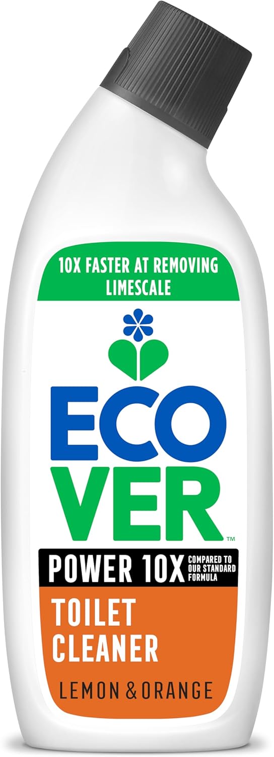 Ecover Power Toilet Cleaner, Removes Limescale leaving a Sparkling Clean, Fresh Lemon & Orange Scent, 1 x 750ml