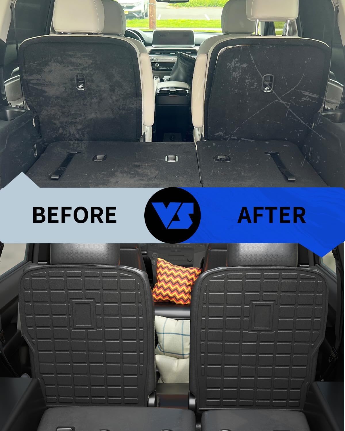 Rongtaod Back Seat Protector Compatible with 2020-2025 Kia Telluride 7 Seats (Not for 2027) 2nd Kick Mat Back Seat Cover Backrest Mats All Weather 2024 Telluride Accessories