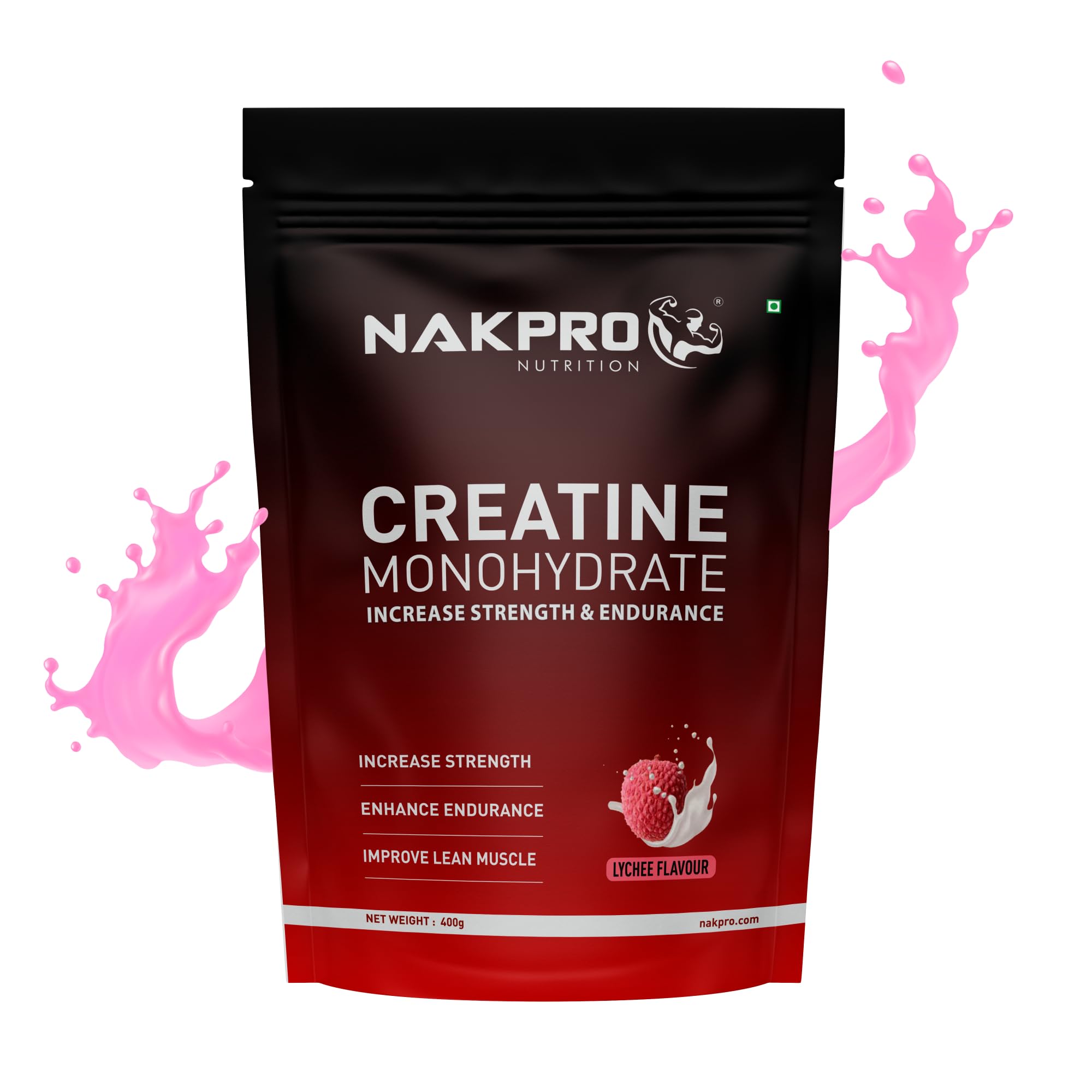 NAKPRO Micronised Creatine Monohydrate Powder (400g, Lychee) | 3g Creatine/Serving | Trustified Certified for Accuracy & Purity | Rapid Absorption Pre/Post Workout Supplement for Muscle Repair & Recovery | Supports Athletic Performance (B0CHJJVJLP) Amazon Price History, Amazon Price Tracker