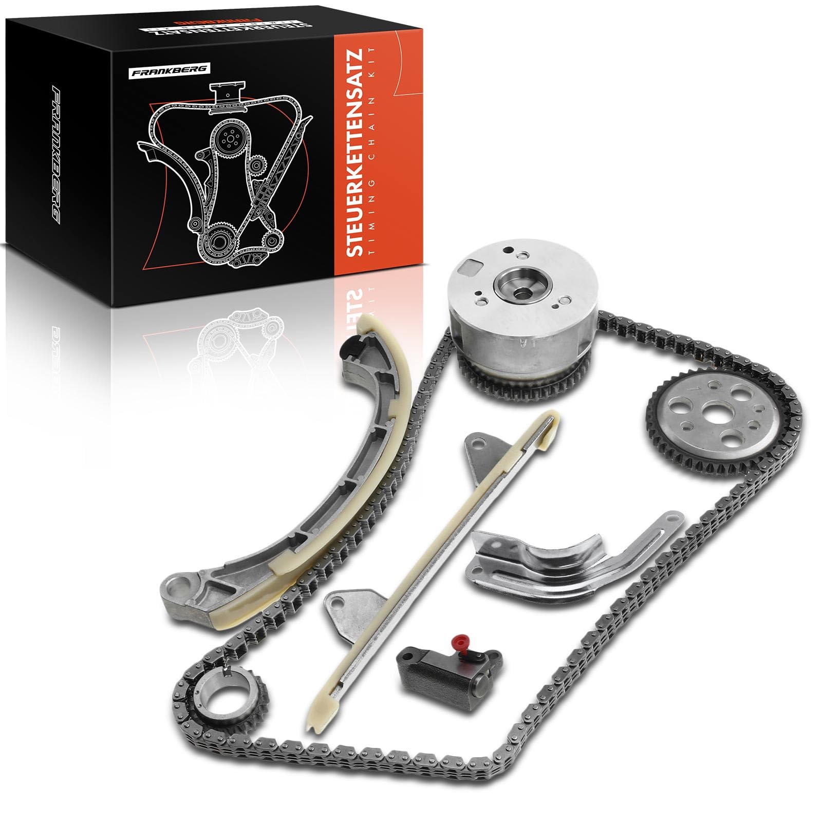 Frankberg Kit catena di distribuzione 8 pezzi 1350623020 | Compatibile con: S.i.r.i.o.n M3, YRV M2, T.e.r.i.o.s F7 J2, Scatola Extol, Yaris P1, Extol Bus S22 S23, Materia M4