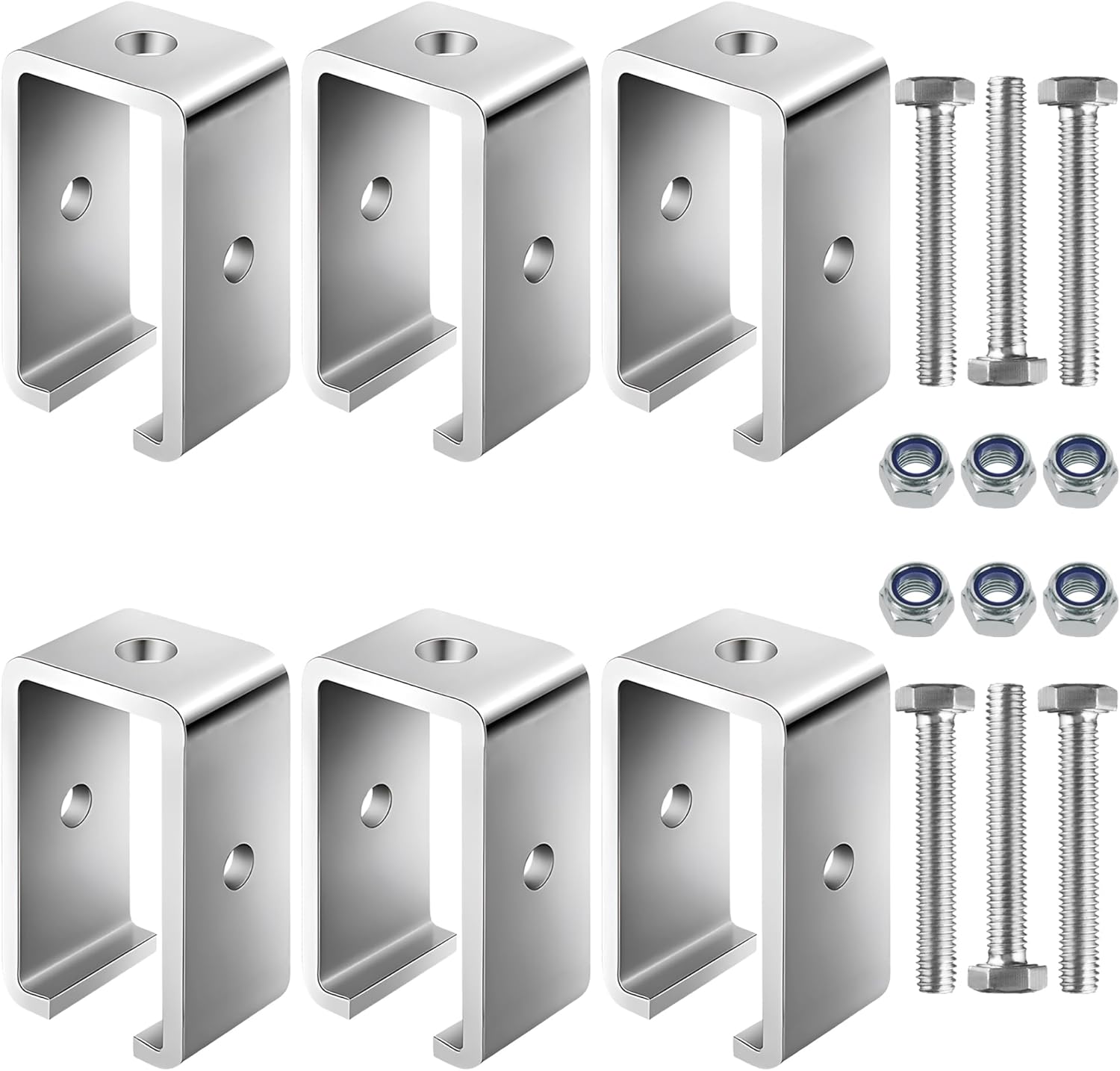 Channel Trolley Track Hanger Bracket , 1-5/8 Trolley Track Intermediate Support Hanger Bracket for All 1-5/8" Channel Trolley Track 1300 LB Load Rated (6 Pack)