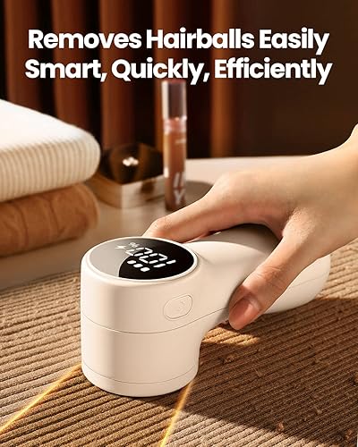 Miniatura 2 de GAIATOP Afeitadora de tela recargable, eliminador de pelusa de 3 velocidades, bonita pantalla digital, gran almacenamiento, hojas de 6 hojas,