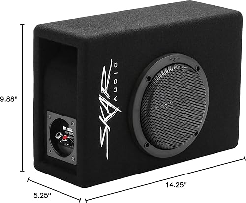Miniatura 7 de Skar Audio EVL-1X65D4-V-LP 6.5" 400 vatios ranura de perfil bajo cargado puerto de subwoofer para coche